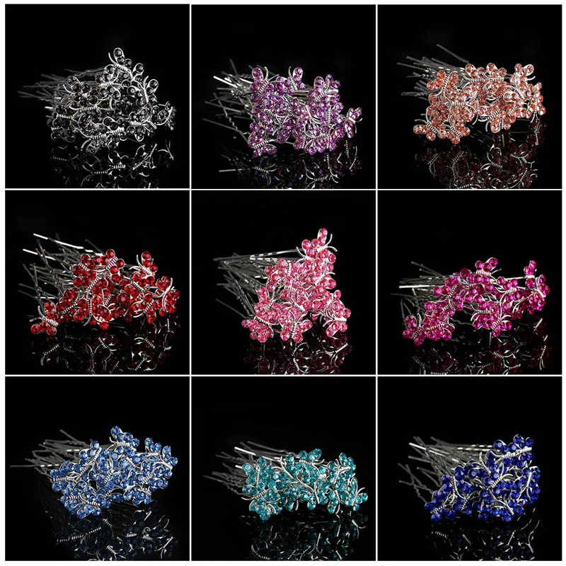 10 шт. заколки для волос с разноцветными кристаллами|clip wedding|hair clip weddingbridal hair pins |