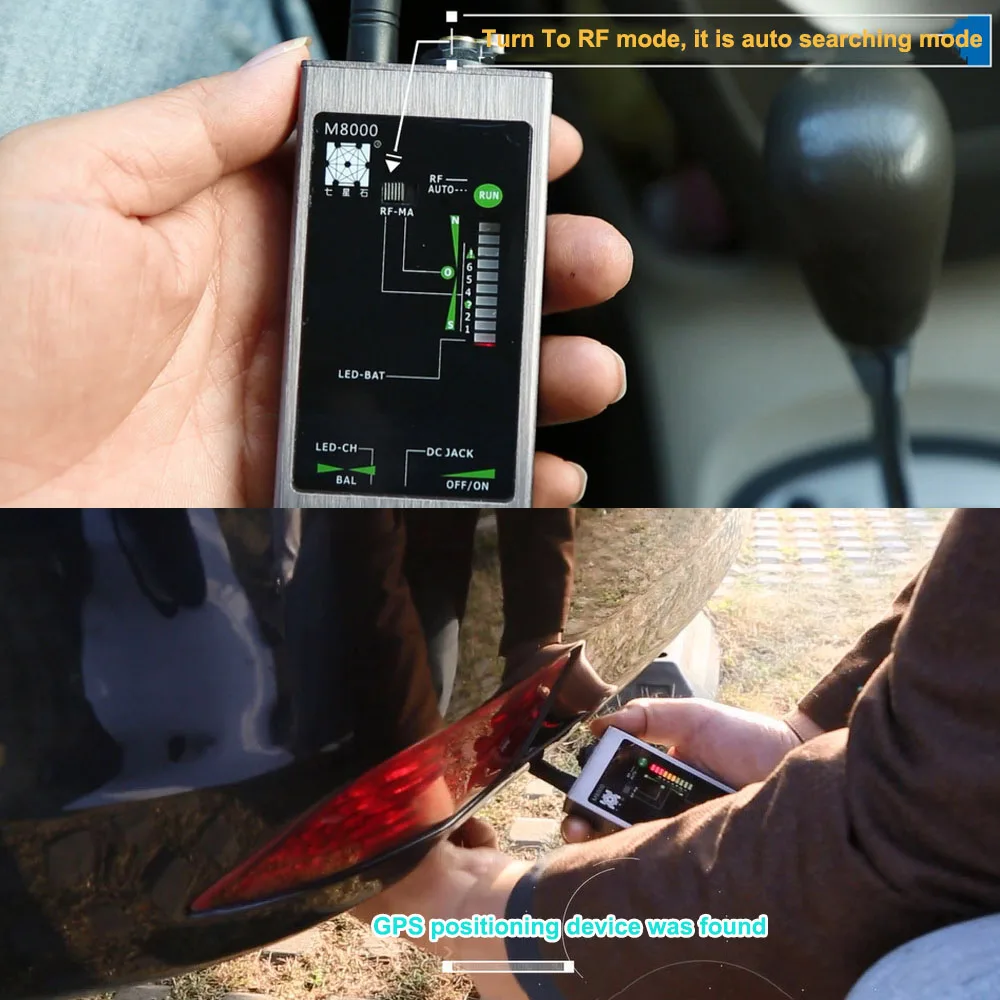 

Pro Anti - Spy Bug Finder Wireless Camera Lens Hidden Signal Detector GPS Tracker RF GSM Devices Magnetic M8000 Scanner