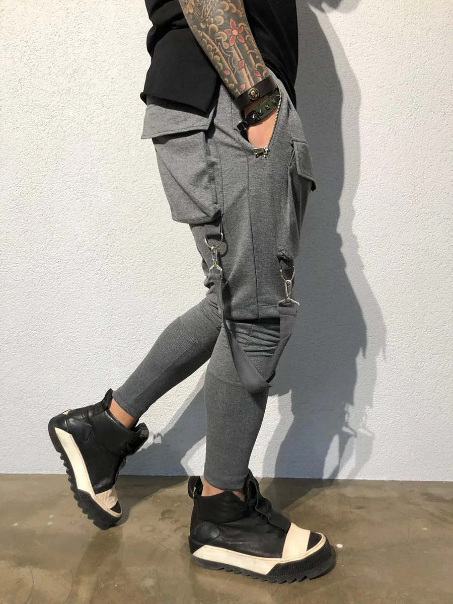 

Hip Hop Multi-pocket Brand Men Pants Cotton 2020 Track Pants Joggers Sweatpants Casual Zip pocket Sweat Pants