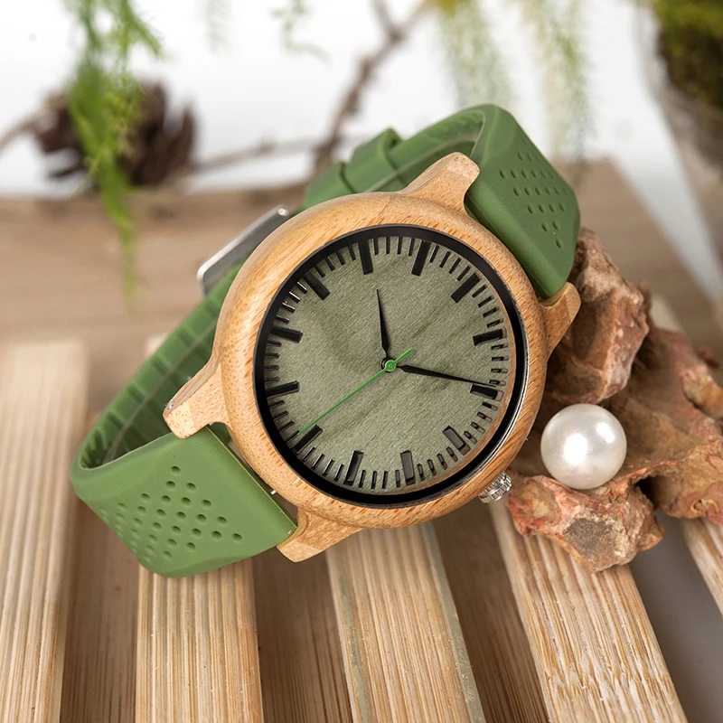 Часы BOBO BIRD reloj mujer мужские деревянные часы с цветным силиконовым ремешком мягкие