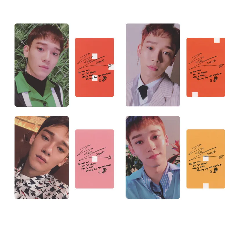 1 Kpop EXO CBX цветущие дни Xiumin Baekhyun Chen альбом фото карты бумажные карты HDlomocard автограф Фотокарта 4 шт - Цвет: 1