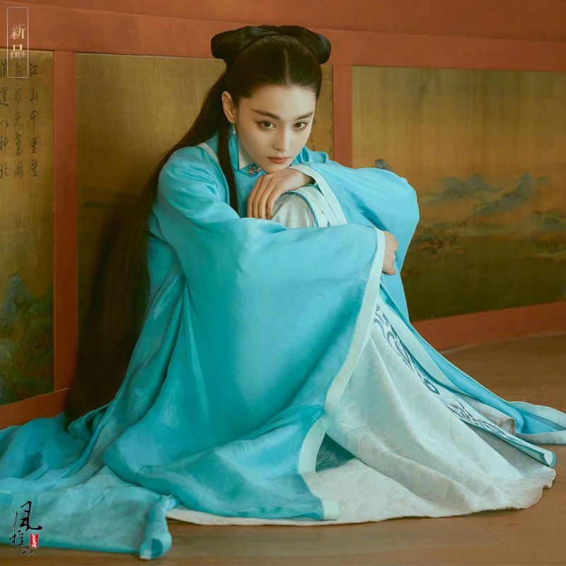 

Zhang XunYu 4 Designs Fairy Costume Hanfu Ming Song Dynasty Female Costume for TV Play Flowers Fly All Over the Sky