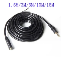 new earphone headphone stereo audio microphone trrs extension cable cord for speaker phones nylon wire 3 5mm jack female to male