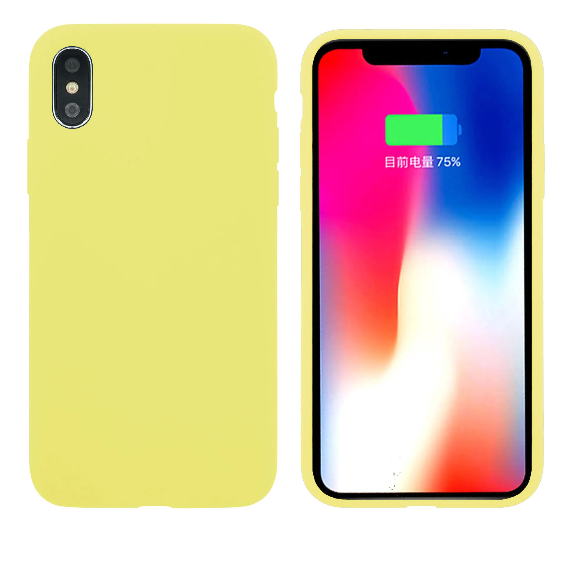 Yellow OCHGEP жидкий силиконовый тонкий чехол для iPhone 8 7 Plus X/XS чехол для iPhone X XS 7 8 чехол для телефона s с розничной упаковкой - Цвет: Yellow