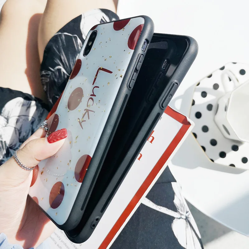 Lucky Gold фольга Bling винно-красный волнистый чехол для iPhone X XS Max XR мягкий TPU 7 8 6 6s Plus