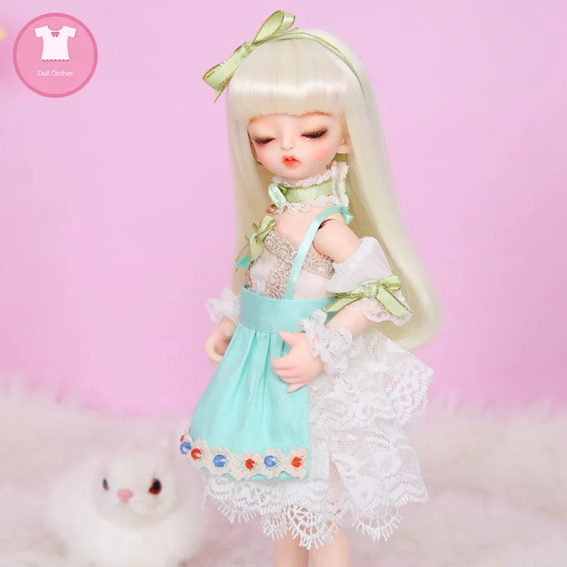 BJD SD Кукла Одежда 1/6 кружевное платье красный и зеленый Кружевной Фартук для Vloks