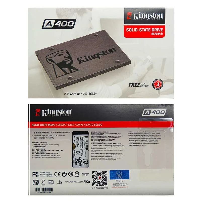 Kingston A400 SSD 120GB 240GB 480GB 2 шт 5 шт 10 шт ноутбук PC Внутренний твердотельный накопитель 2,5 дюймов