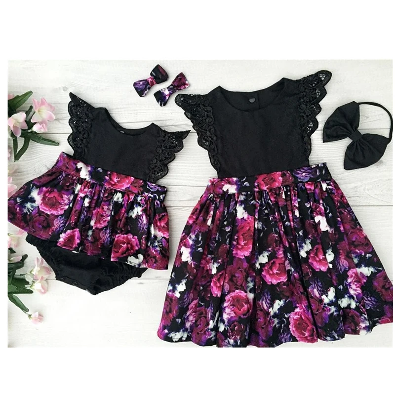 Детский комбинезон для девочек PUDOCOCO Цветочный без рукавов|Сочетающаяся одежда