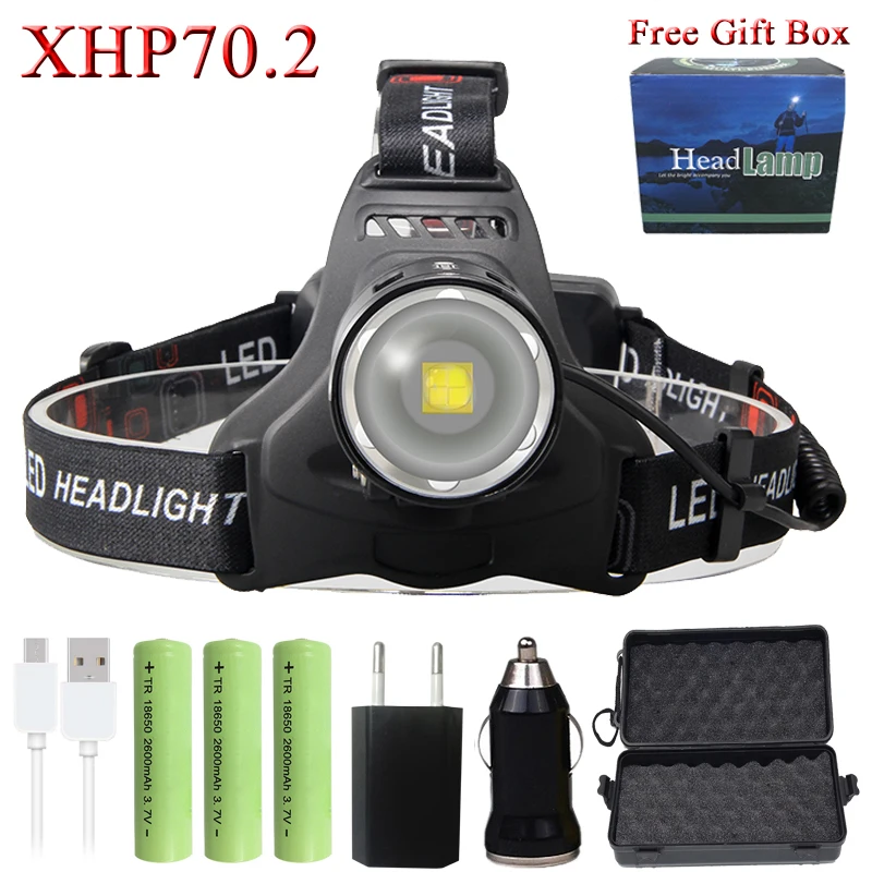 Option J XHP70.2 FX-DZ30T35 светодиодный налобный фонарь, мощный налобный фонарь, 18650 аккумулятор, внешний аккумулятор XHP50, налобный фонарь - Испускаемый цвет: Option J