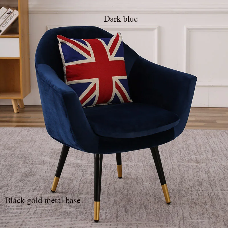 Metal base Dark blue Современное кресло кафе офисная ресторанная мебель спальня кабинет скандинавский стул в стиле минимализм диван пластиковый стул столовая современная - Цвет: Metal base Dark blue