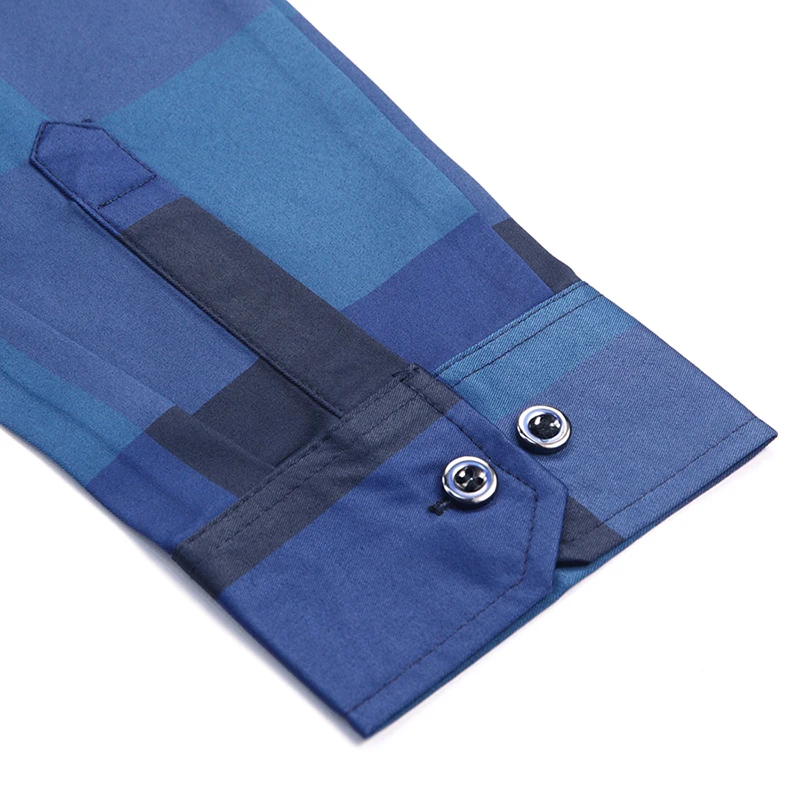 Мужская рубашка в клетку MIACAWOR Повседневная деловом стиле с длинным рукавом