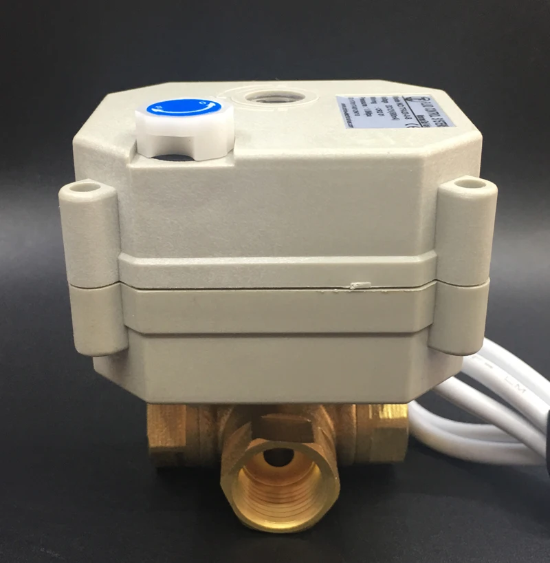 TF10 BH3 B Brass 3/8 ''(DN10) 2/3/5/7 провода DC12 или DC24V 3 Way T/L Type Горизонтальный Электрический