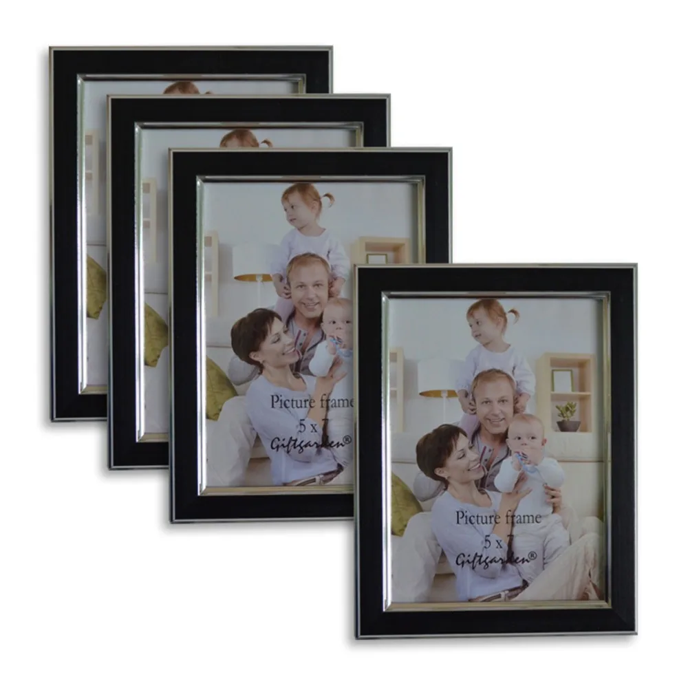 Giftgarden 5x7 фоторамка набор настенная фоторамка черный Настольный плакат украшения для дома аксессуары, набор из 4