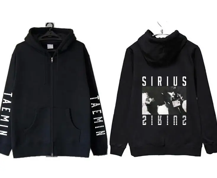 

Флисовая толстовка унисекс kpop, куртка на молнии с принтом, серая, черная, осенне-зимняя