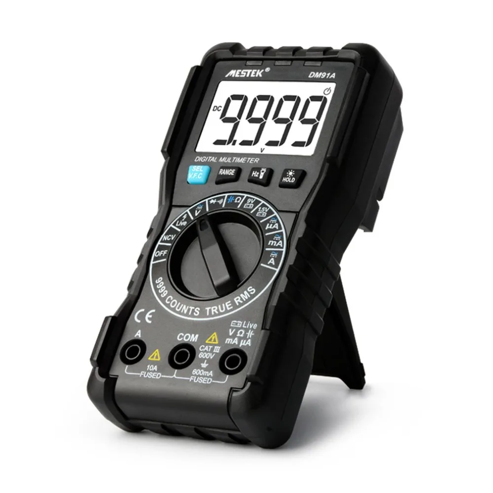 Mini Digital Multimeter 9999 Counts True RMS Auto Range AC/DC Volt Amp Ohm Diode Continuity Capacitance Tester DM91A | Инструменты