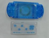 crystal blue Черный белый цвет полный корпус Оболочка Чехол Замена для psp 1000 psp fat игровая консоль с кнопками набор - Цвет: crystal blue