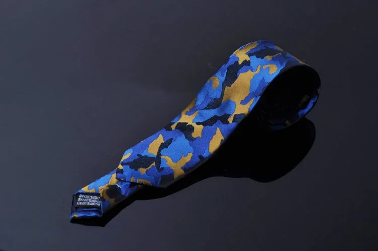 blue Printed Narrow Tie New Fashion Unisex Cool Leisure Tie 6*145CM Camouflage Uniform High Quality Breathe Thin Party Gift Tie - Цвет: blue
