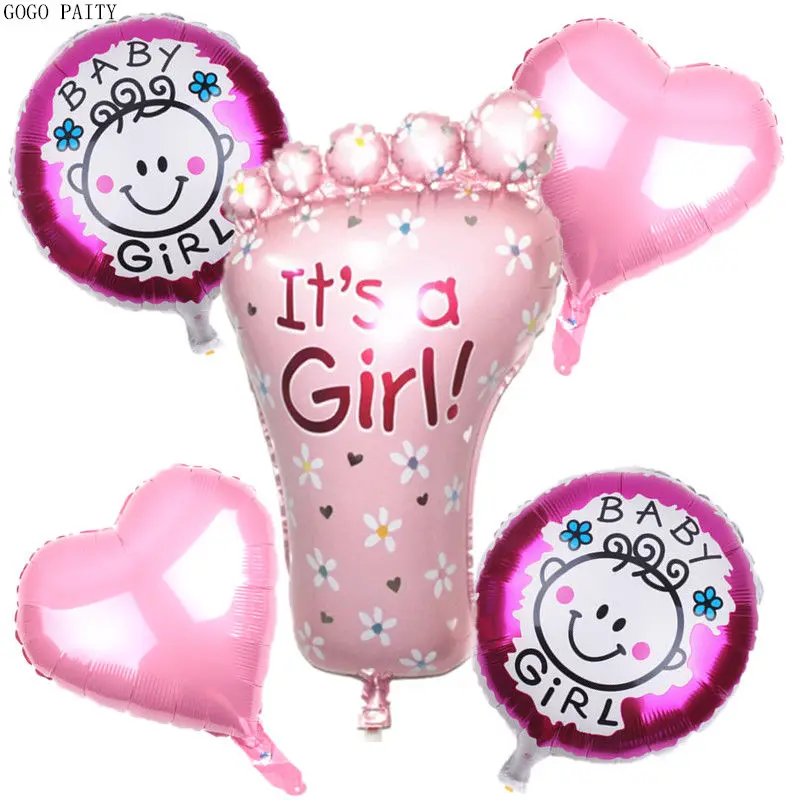 GOGO PAITY Free Shipping 5 pieces Hot baby boy girl feet modeling aluminum balloon birthday party decoration | Дом и сад