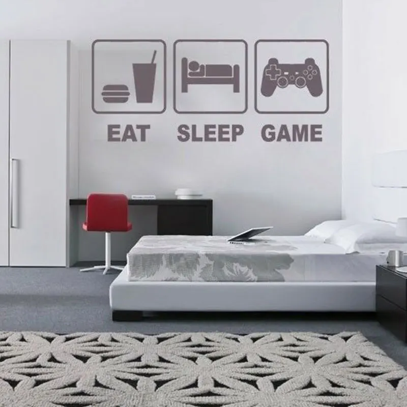 Съемная Настенная картина стикер Eat Sleep Game виниловая настенная художественная