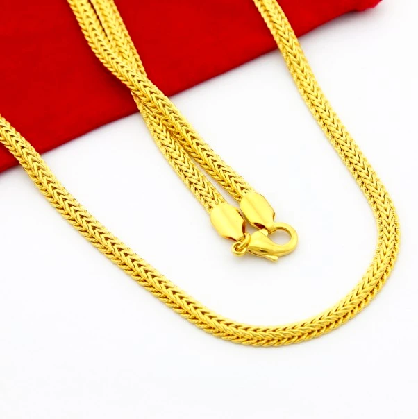 Цепочка Из золота 24 к для мужчин и женщин ожерелье из цепи GP 5 мм цвет чистое