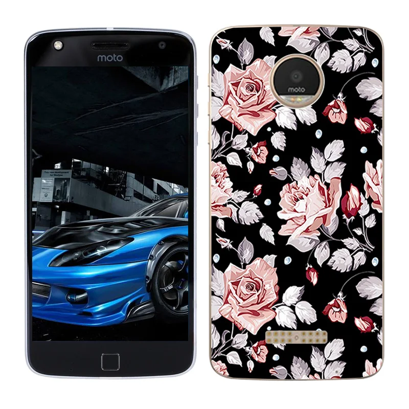 Чехлы для телефонов Motorola Moto Z Play Модный мягкий силиконовый чехол с рисунком X 4 XT 1635