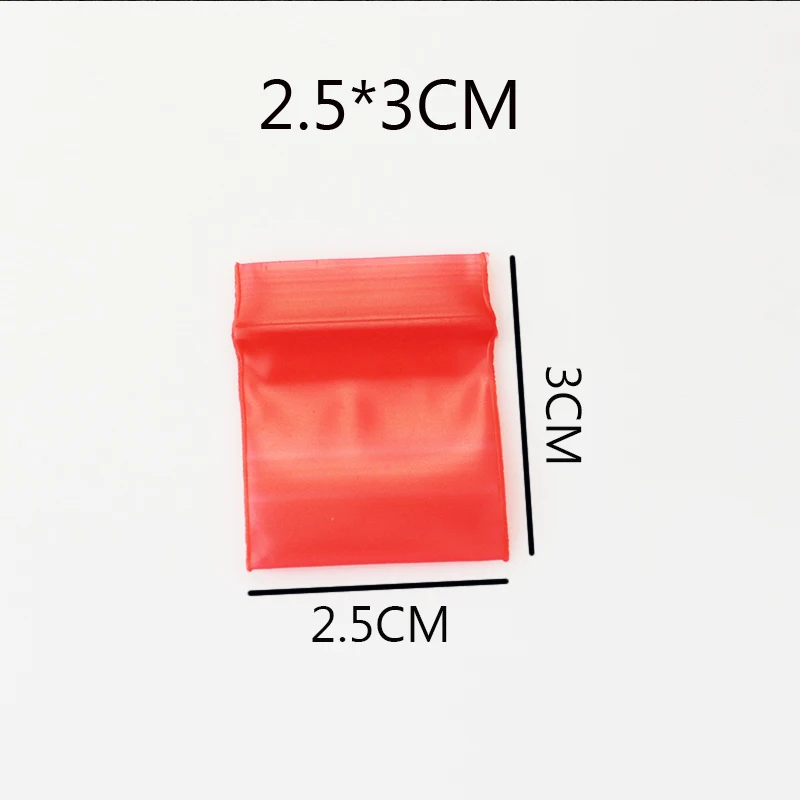 

2.5*3CM Wholesale 100Pcs Red Jewelry Pill Pearl Powder Hermetic Bag Zip Lock Plastic Gift Packaging Bags