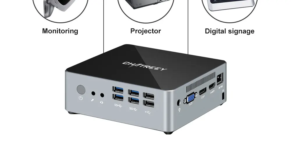 Chatreey мини ПК i5 7200u i7 4500u DP VGA HDMI 4k@ 60 Гц тройной дисплей windows linux legacy HTPC компьютер