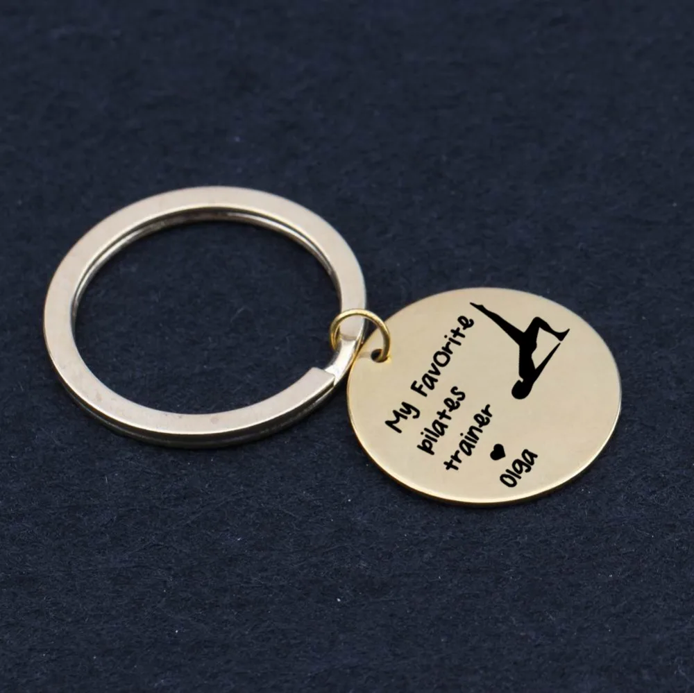 Персональный именованный брелок с гравировкой My Favorite Pilates Trainers Can Gift Pilates Trainers Player Girl Gift Keyring
