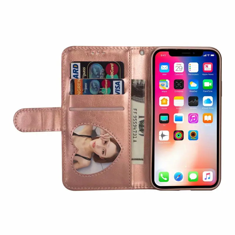 Для Iphone X XR XS Max кошелек на молнии подставка из искусственной кожи силиконовый