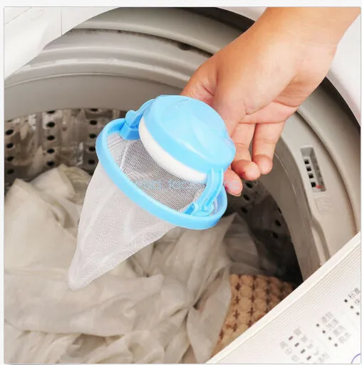 Синий Супер практичный фильтр мешок стиральная машина фильтр для стирки мешок Полезная поплавок ворс Ловец волос сетчатый мешок - Цвет: Синий