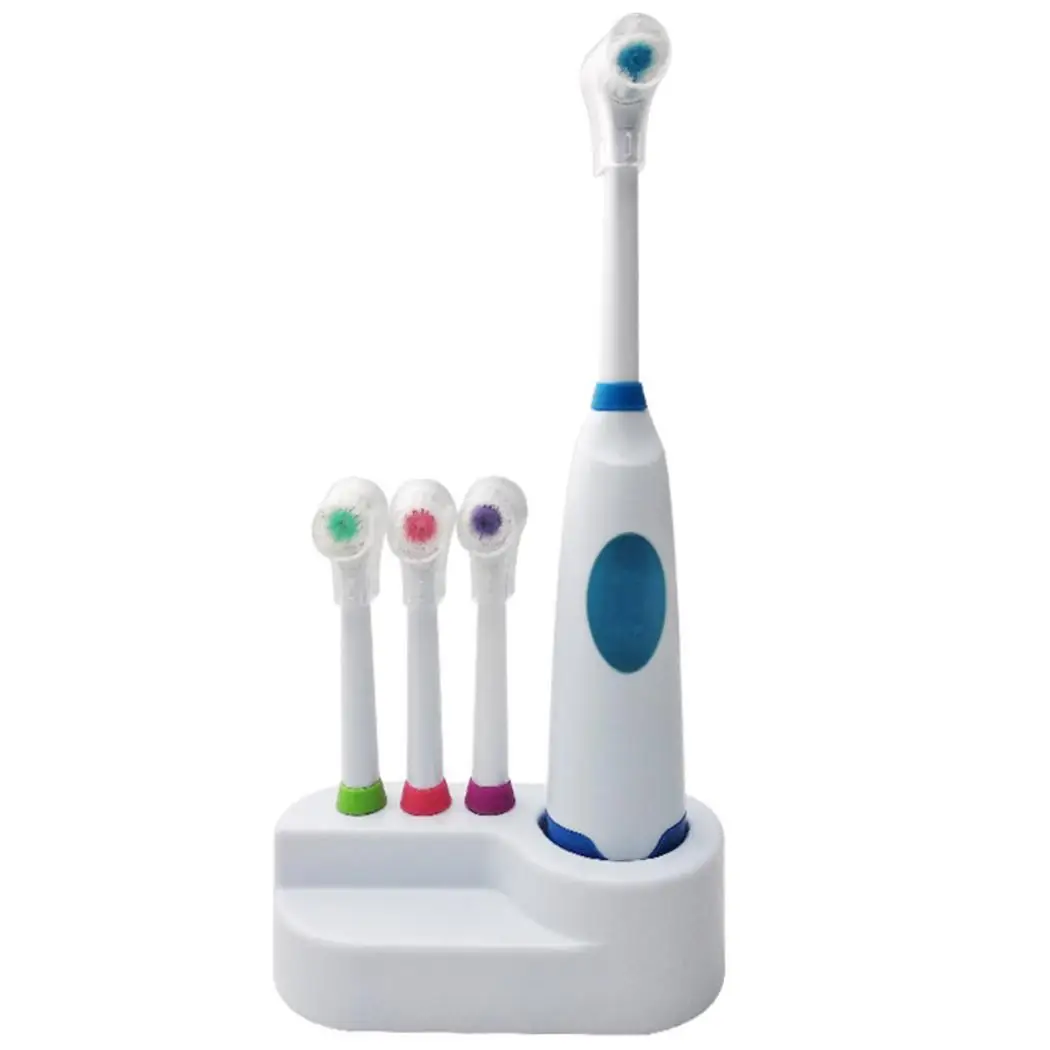 Battery Operated Waterproof Electric Rotating Toothbrush Anti Slip Handle Purple Green Blue Red Appliances |