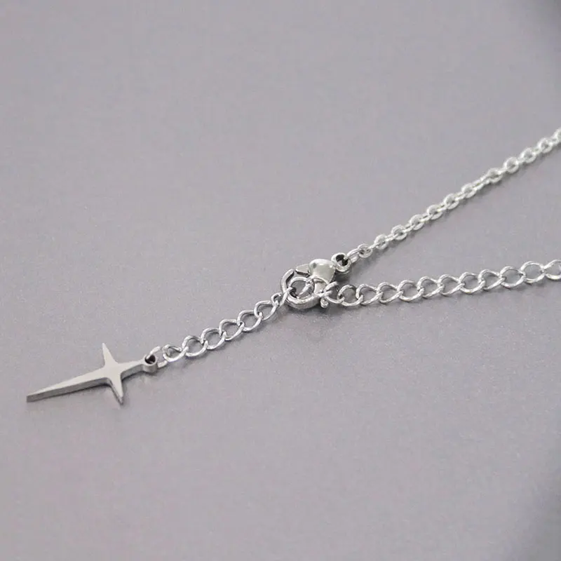 1 Pc Tiny Cross Spark Stainless Steel Anklet Ankle Bracelets Foot Bracelet Fashion Sandals Jewelry Accessories For Women | Украшения и