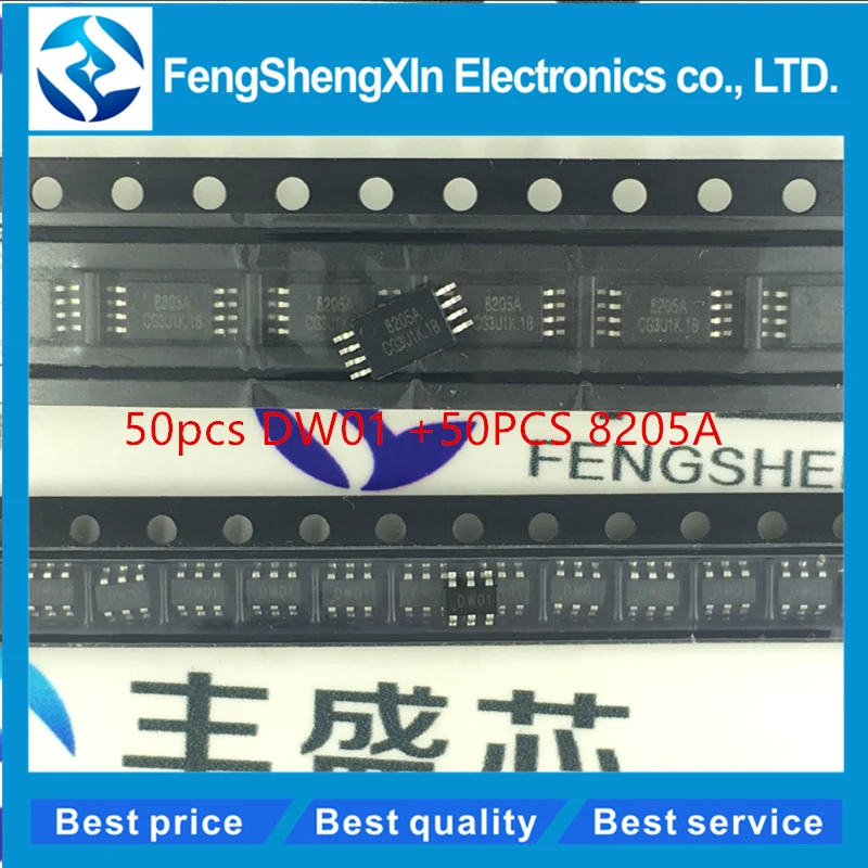 100 шт./лот Новый (50 шт. DW01 + 50 FS8205A) 8205A защитный чип для литиевой батареи DW01A DW01B 8205|lot