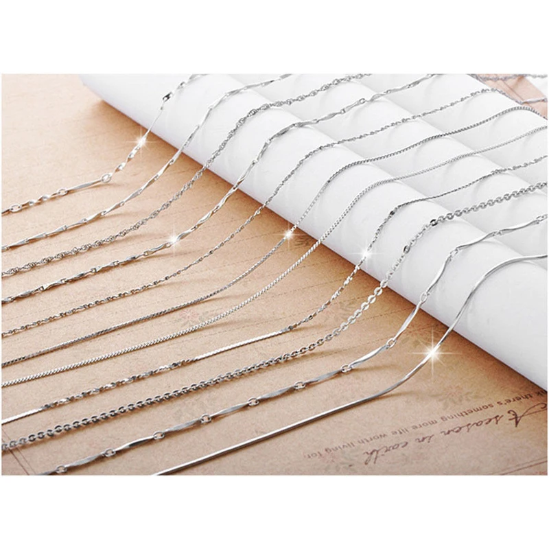 Тонкое колье с серебряным покрытием 9 Стильные цепочки фурнитура для ювелирных