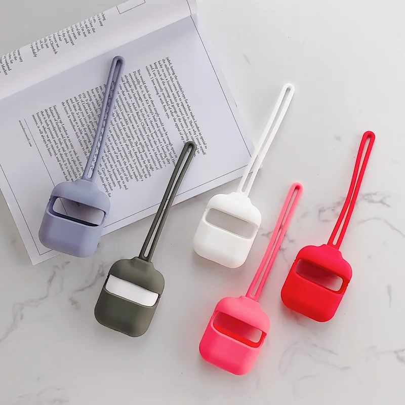 Силиконовый защитный чехол для Airpods 2 Antilost шейный ремешок наручный ремень Apple
