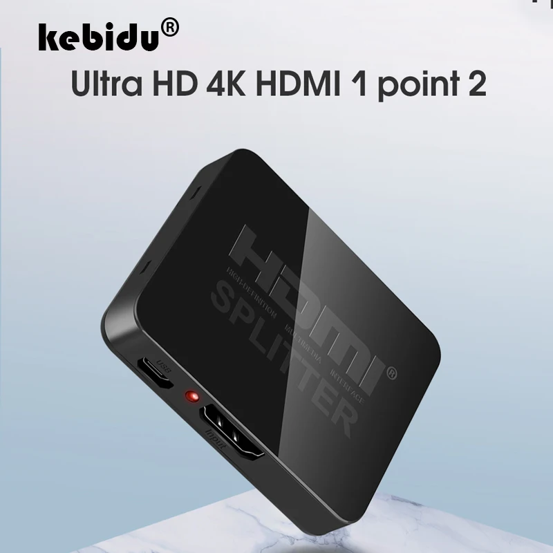 Kebidu HDMI 1 в 2 Выход 1080p 4K 1x2 HDCP устройство для зачистки 3D сплиттер усилитель сигнала