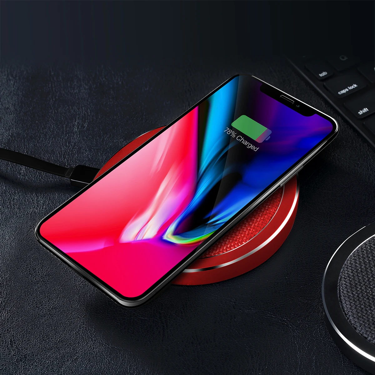 ROCK Quick Qi Беспроводное зарядное устройство для iPhone XR XS Max 8 Plus для samsung Galaxy S9 S8 Plus Note 8 9V Быстрая зарядка Pad 10W