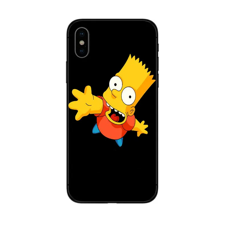 BLACK TPU Simpson Барт Симпсон Черный Мягкий ТПУ силиконовый чехол для телефона чехол для apple iPhone 6 6s 7 8 Plus X XR XS 5 5S SE забавные Симпсоны оболочка coques - Цвет: BLACK TPU Simpson