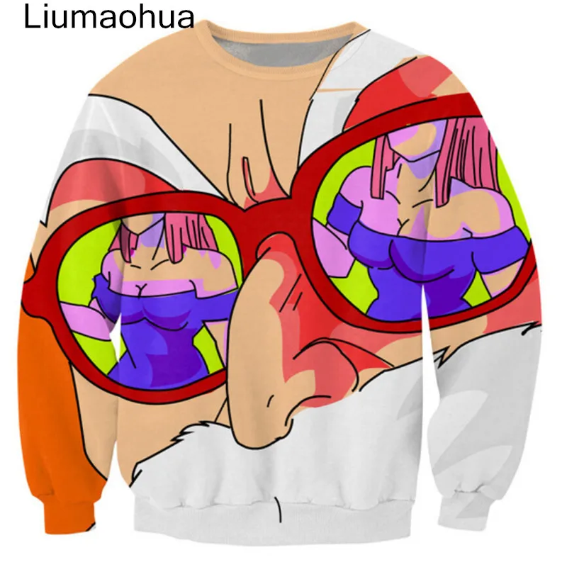 Бежевый Liumaohua мастер Роши Crewneck Толстовка DBZ Дракон шары Z олухи принт 3D Толстовки Модные Детский комбинезон S-5 - Цвет: Бежевый