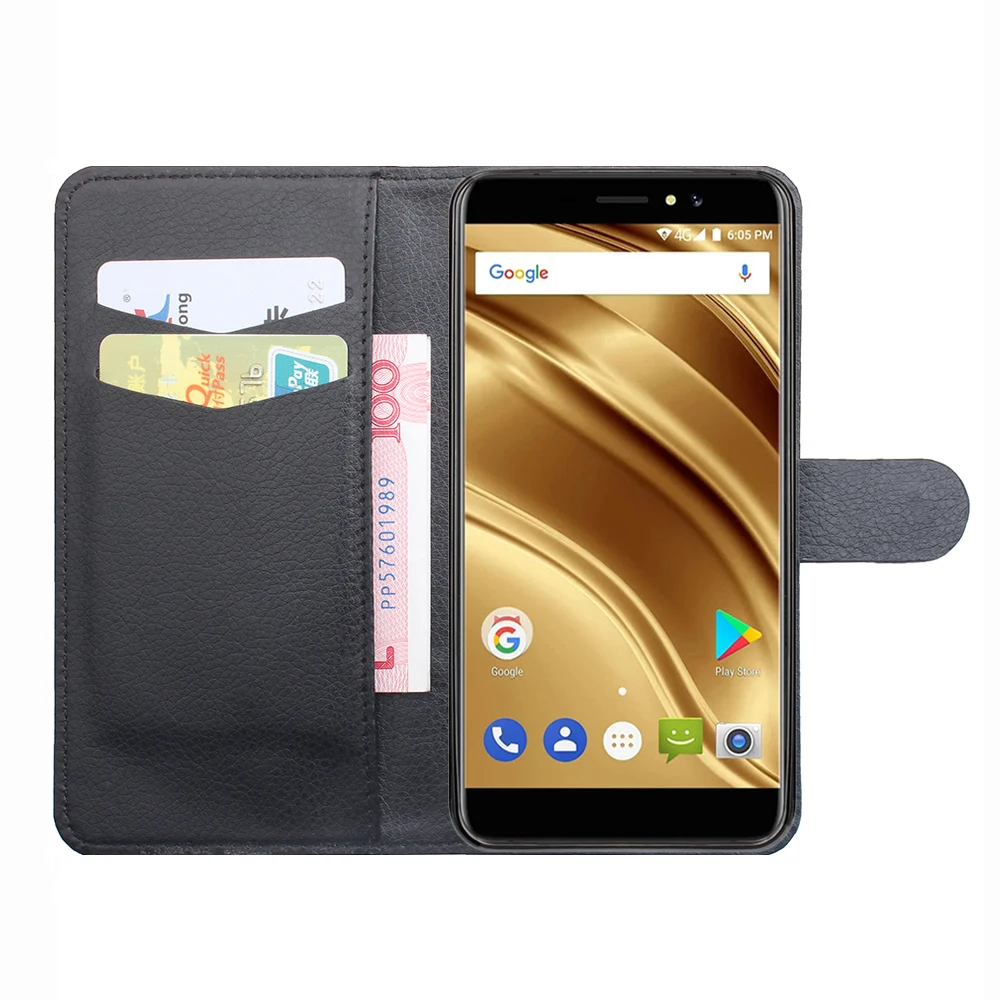 Роскошный флип чехол для Ulefone S8 Pro из искусственной кожи с отделением карт и