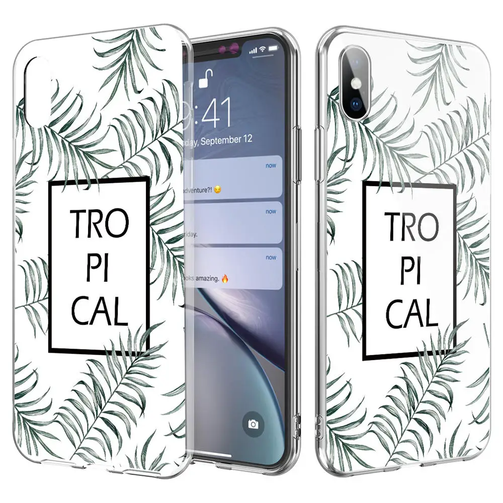 Ottwn летний рисунок банановых листьев чехол для телефона для iPhone 11X7 8, 6, 6 S, Plus, XS XR XS Макс 5 5S SE Ретро листья чехол-накладка на заднюю панель из силикона и мягкого ТПУ с крышкой