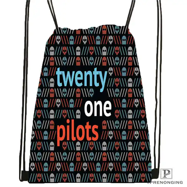 Custom Twenty One Piolots Drawstring рюкзак сумка милый детский (Черная задняя часть) 31x40 см #2018612 01
