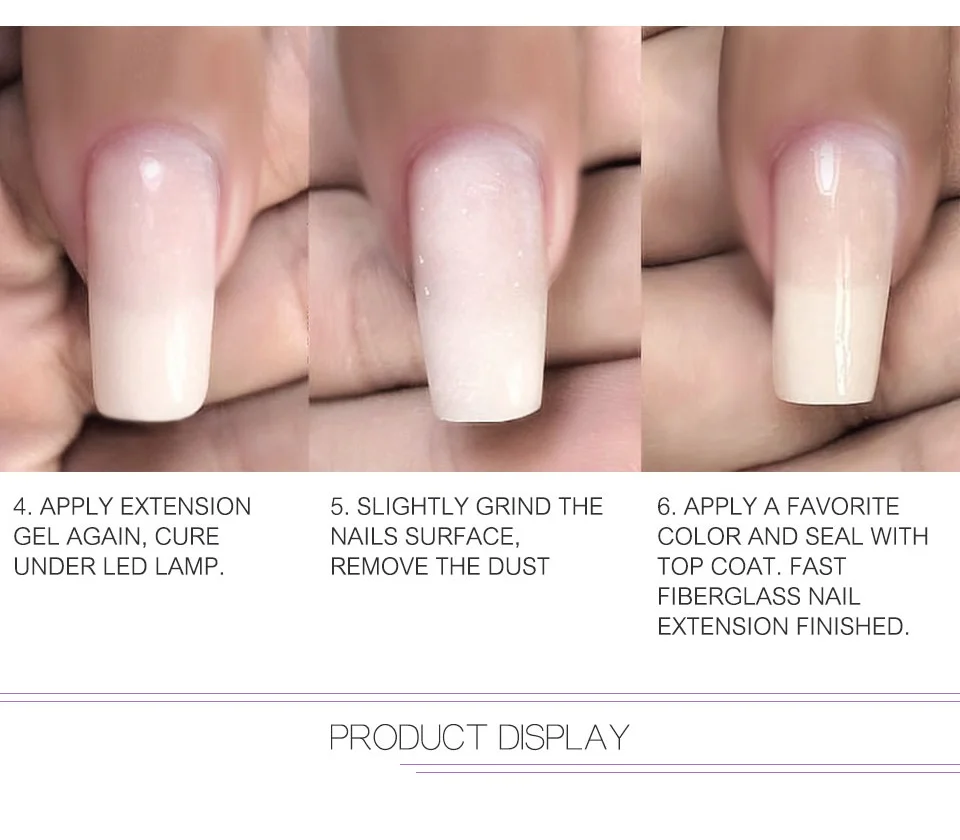 10 шт./упак. волокна Наращивание ногтей fibernails из стекловолокна для железный гвоздь расширение Акриловые Советы маникюрный салон инструмент комплект ювелирных изделий Новые