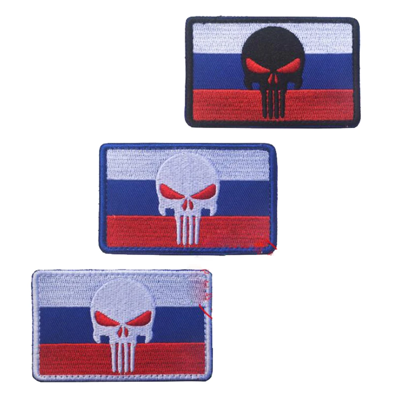 

Russian Flag Punisher Tactics Morale Army Badge Armband Embroidery Patch Decal Embroidery Armband 8 * 5cm Outdoor Personality Ac