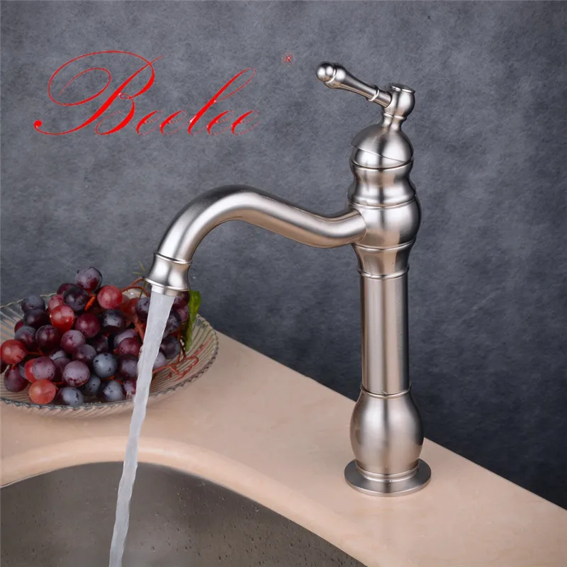 Beelee смеситель для раковины в ванную комнату черный и никелевый с одним