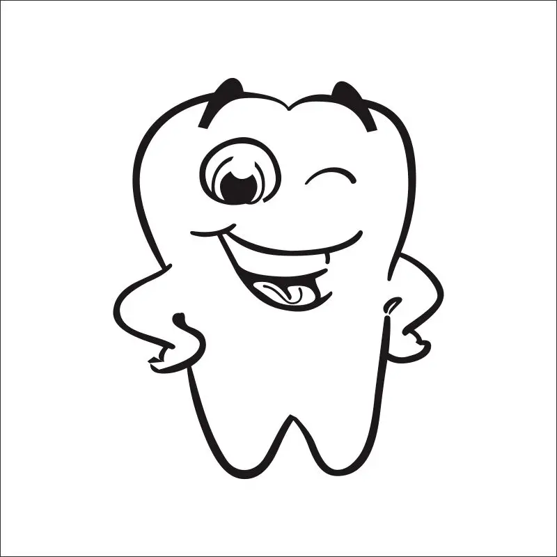 Стоматологическая Wall Vinyl Decal Smiling Happy Tooth Bathroom Dentist Dental Office Cabinet 543 Pegatina diente