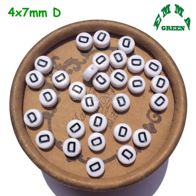 Акриловые Мини-бусины 7 мм Белый Алфавит плоские круглые буквы бусины от A до Z