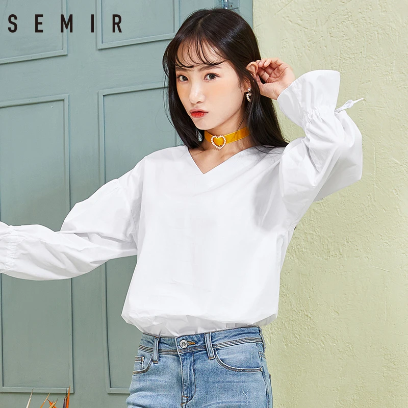 SEMIR рубашки женские с цветочным принтом весенние блузки 2019 v-образным вырезом
