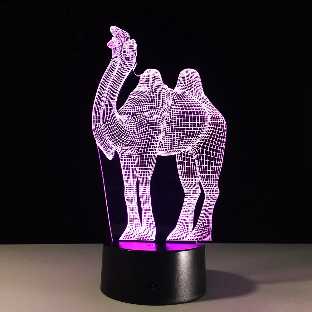 

Creative Camel 3D Bluetooth Speaker Night Light Table Lamp Remote Touch Acrylic USB Home Bedroom Decoration Xmas Gift