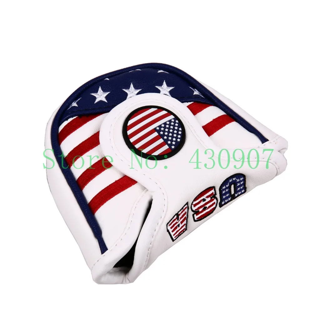 1Pc USA Stars and Stripes Magnetic Closure Golf Mallet Putter Head Cover | Спорт и развлечения